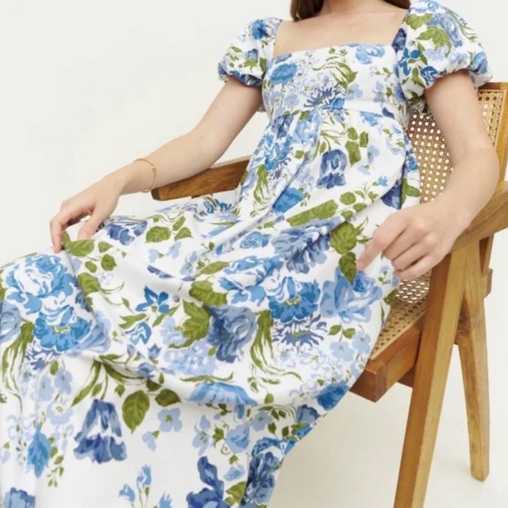 Reformation Floral Blue / Green Summer Dress